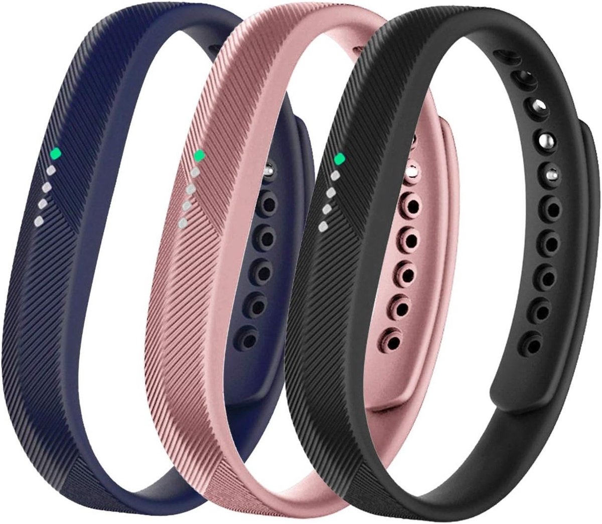 Vervangband voor Fitbit Flex 2 - Sportieve en klassieke polsband, groot (17-20,5 cm), verkrijgbaar in 3 kleuren, ideaal voor fitness en dagelijks gebruik
