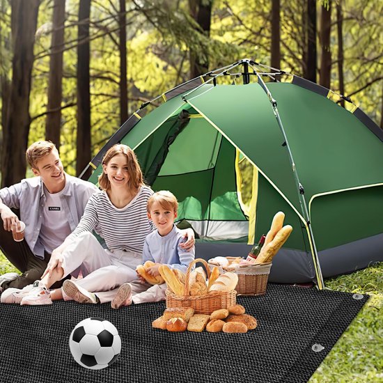 Voortent tapijt campingtapijt Voortenttapijt Zwart Tenttapijt campingdoek Tenttapijt - HDPE Tapijt - 250x550CM — afbeelding 4
