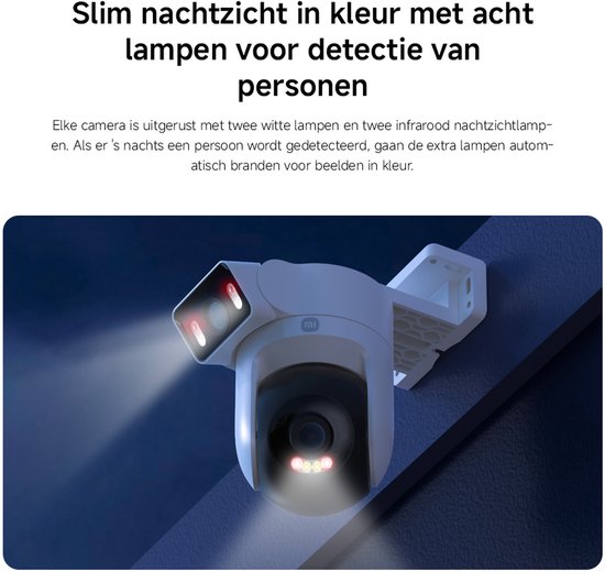 Xiaomi Outdoor Camera CW500 Dual | Beveiligingscamera | Dubbele 4MP lens | 2.5K beeld | IP66 | Wifi 6 | AI detectie | Nachtzicht — afbeelding 4