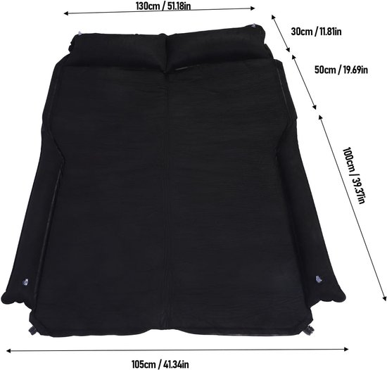 Kampeerbed SUV - Luchtbed Auto - Reizen met Auto - Met Zijvleugels - 5 cm Dikte - Asgrijs — afbeelding 4
