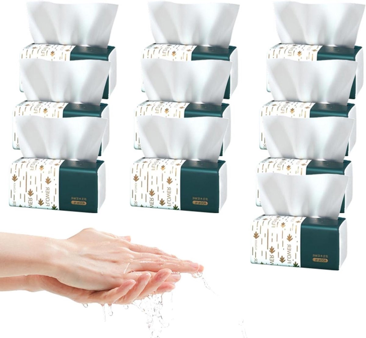 Zakdoekjes Auto Keuken - Papieren Tissues - Dagelijkse Verzorging - 4-Lagige Sterkte - 10 of 12 Packs - Wit