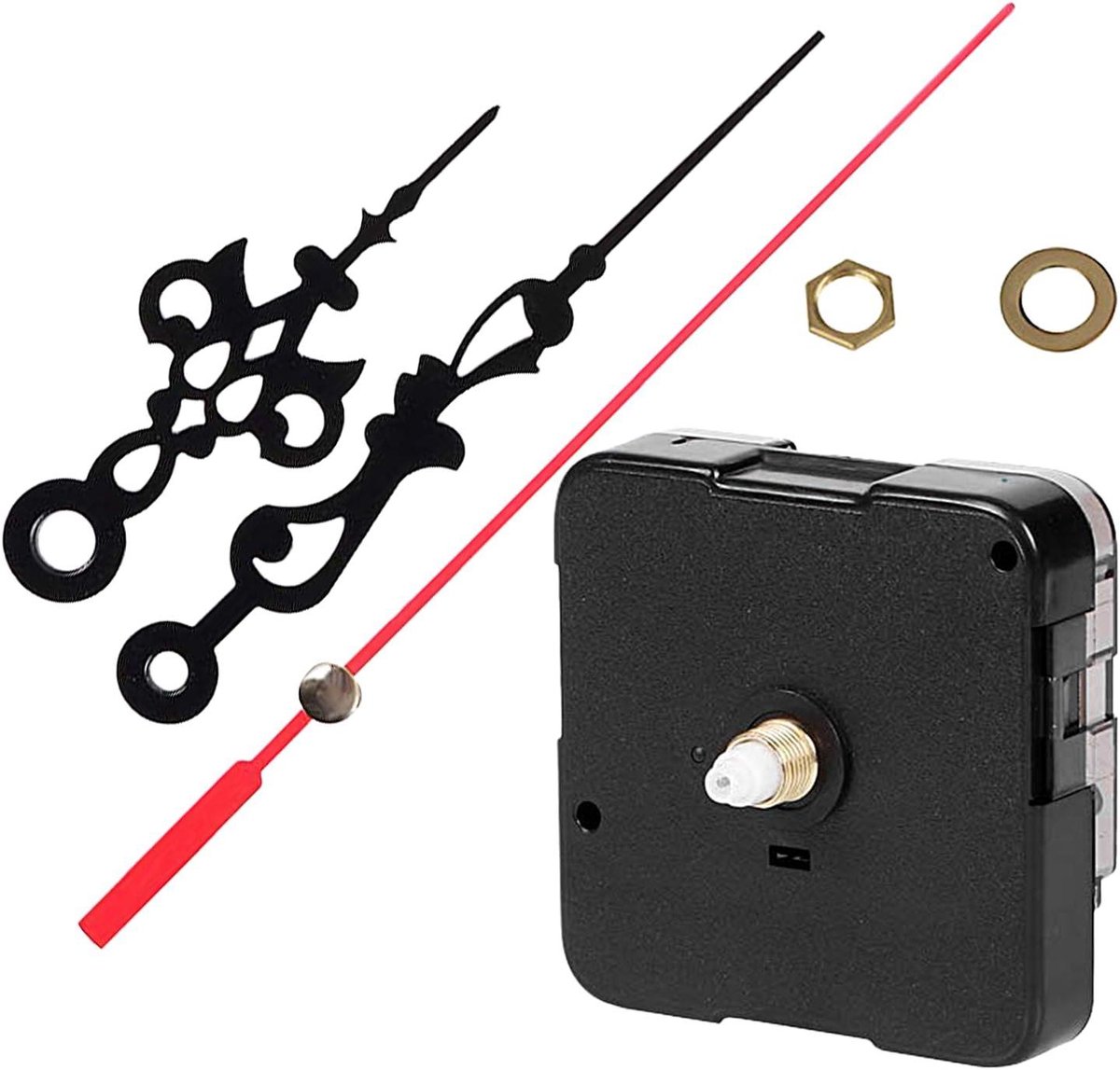 Klok Mechanisme - Uurwerk Set - Klok Reparatie - Stil Hoog Koppel - 5.5 cm Beweging - Zwart