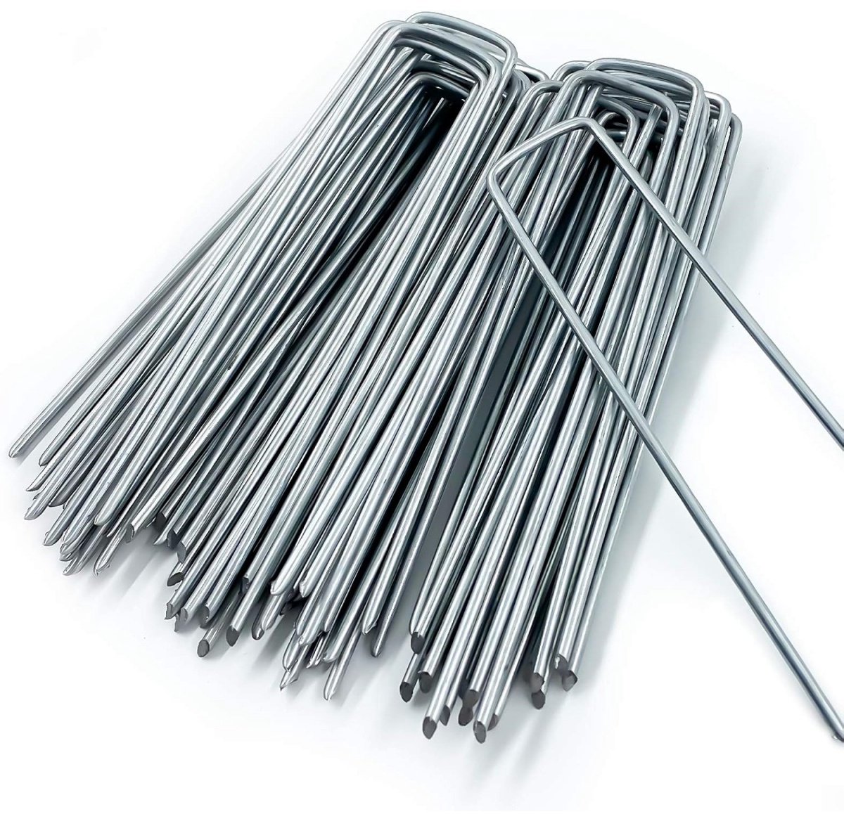 TOVBMUP Grondpennen - Roestvrije grondankers - voor het bevestigen van onkruiddoeken, onkruidfolie of voor op de camping - 200x40mm - Ø2,5mm - Roestvrij staal - 50 stuks