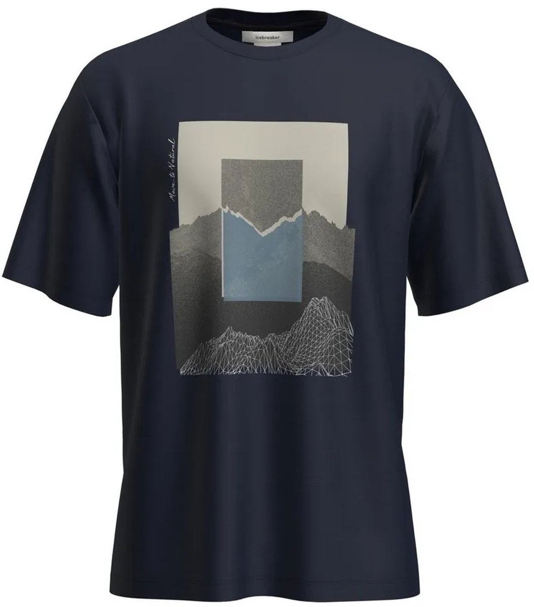 Icebreaker Merino 150 Tech Lite Relaxed Mountain Shift T-shirt Met Korte Mouwen Man Marineblauw
