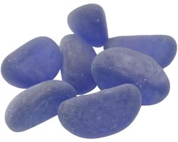 Aquarium Grind - Decoratie Steen - Aquarium Decoratie - Fluorescerende Steentjes - 30 stuks - Donkerblauw