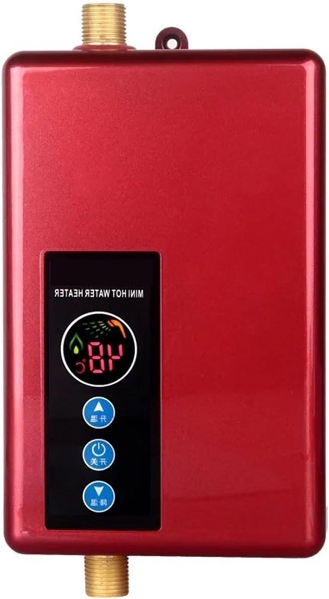 Elektrische Boiler - Doorstromer Tankless - Snel Warm Water - Compact Hoog Rendement - 5500W - Rood