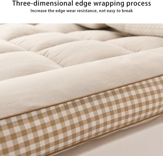 Japanse Vloermatras - Opvouwbaar Matras - Comfortabel Slapen - Extra Dik Ontwerp - 180x200cm - Beige — afbeelding 4