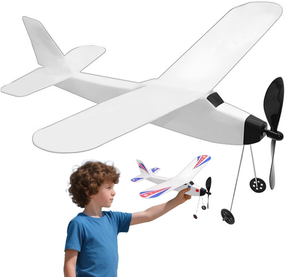 Schuimvliegtuig - Zweefvliegtuig Speelgoed - Buiten Spelen - Aerodynamisch Ontwerp - 37 cm Lang - Meerkleurig