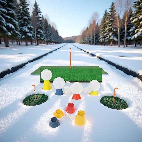 Golftees - Golfpegs - Sneeuwpegs - Golfaccessoires - Peghouders - Rubberen materiaal - 4 verschillende hoogtes - Geschikt voor koud weer, harde ondergronden, driving ranges thuis, mattraining, enz. - 4 sets — afbeelding 2