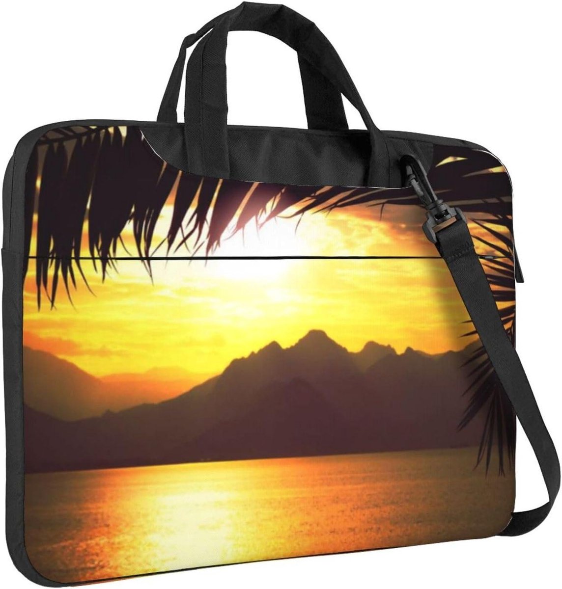 Laptop Tas - Schoudertas Computer - Veilig Vervoer - Unieke Print - 37x28x3 cm - Zonsondergang