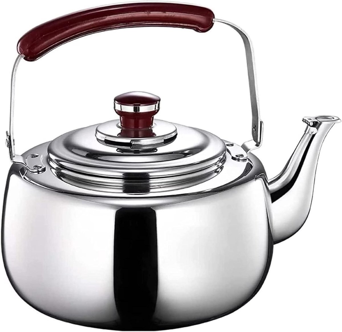 Waterkoker Fluitketel - Theeketel Kookplaat - Water Koken - Verdikt Composiet Bodem - 6L Capaciteit - Zilver
