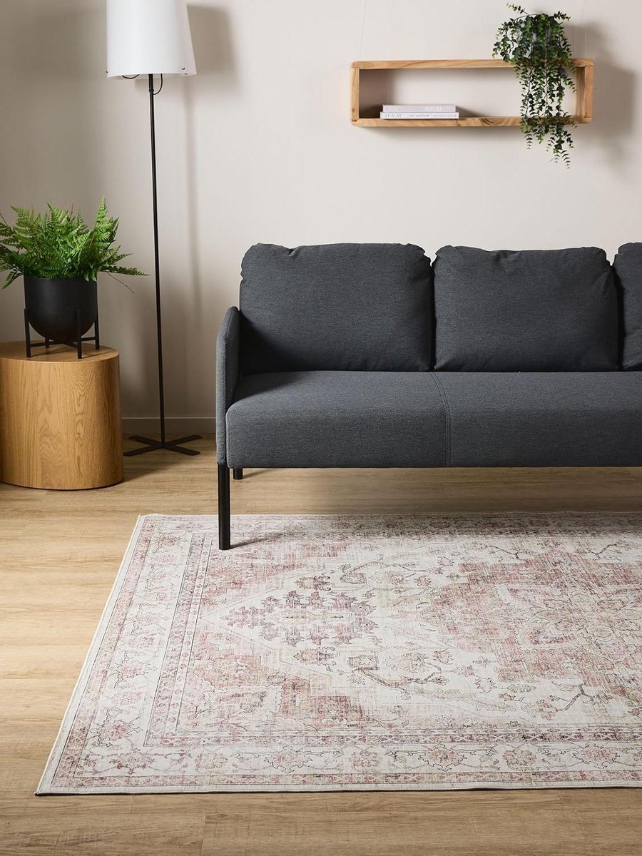 Vloerkleed woonkamer - Vintage tapijt - Gezellige sfeer - Wasbaar en antislip - 300x400 cm