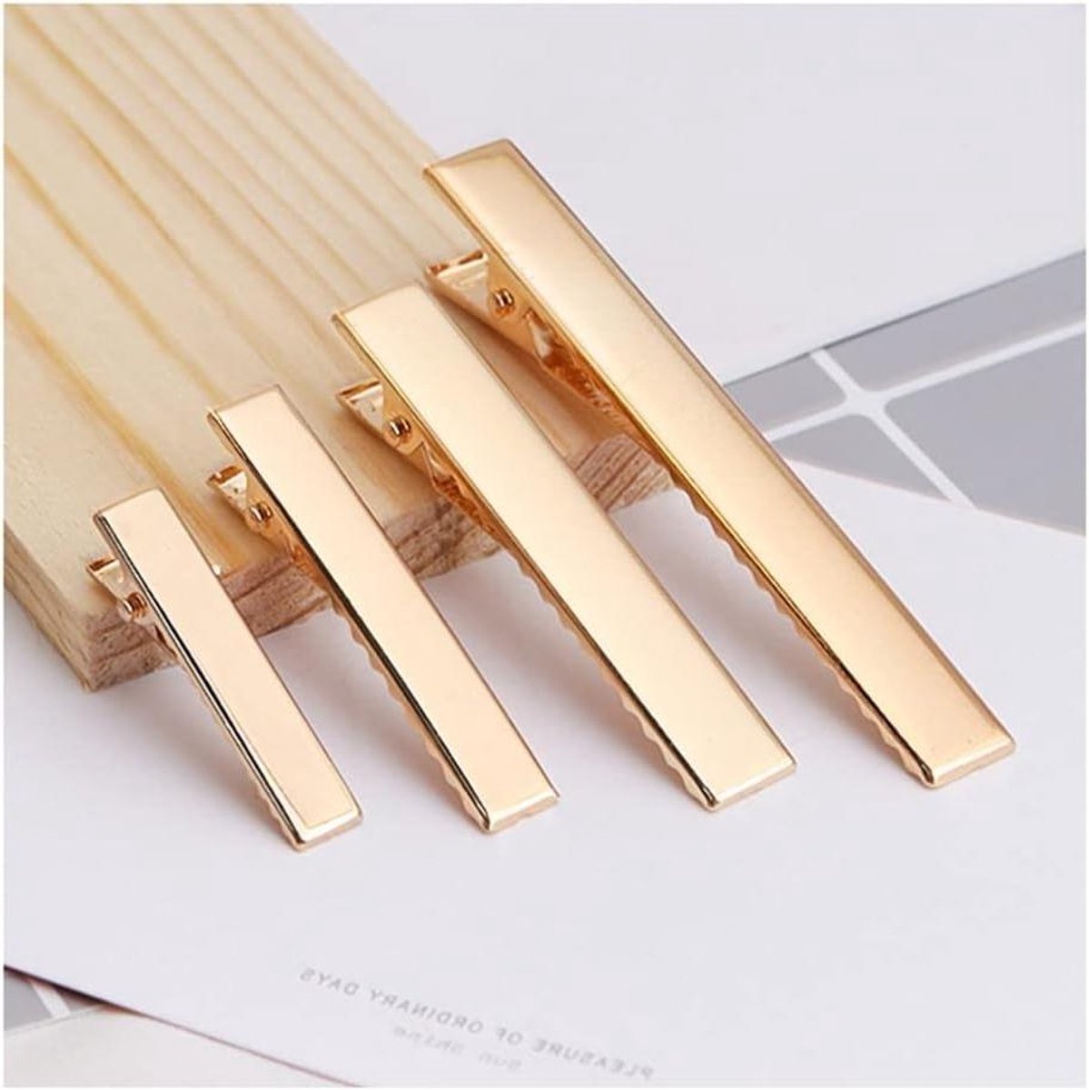 Metalen haarspelden - Eendenbek clips - Haar styling - Antislip tanden - 47 mm - Goud