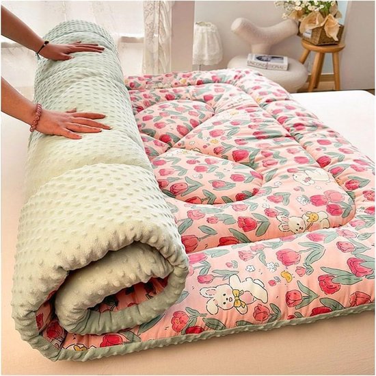 Japanse Vloermatras - Rolmatras Futon - Comfortabel Slapen - Ademend Katoen - 90x200cm - Kleur 8 — afbeelding 4
