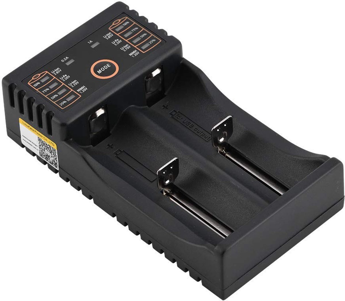 Solidchoice - Dailygoody - Liitokala Batterijoplader - Universele Slimme USB Oplader - Compact en Lichtgewicht - Zwart - Voor Li-ion en Batterijen - Geschikt v