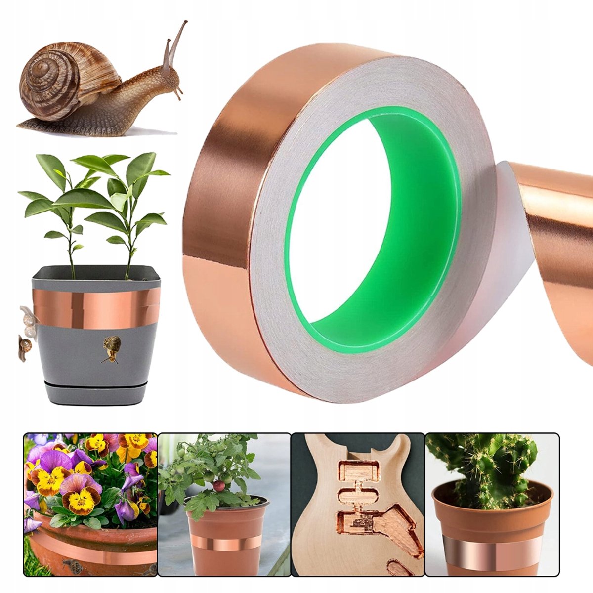 Kopertape, Koperfolietape 30mm * 30 Meter Met Geleidende Lijm Voor Gitaar, Emi-Afscherming, Knutselwerk, Elektrische Reparaties En Aarding.