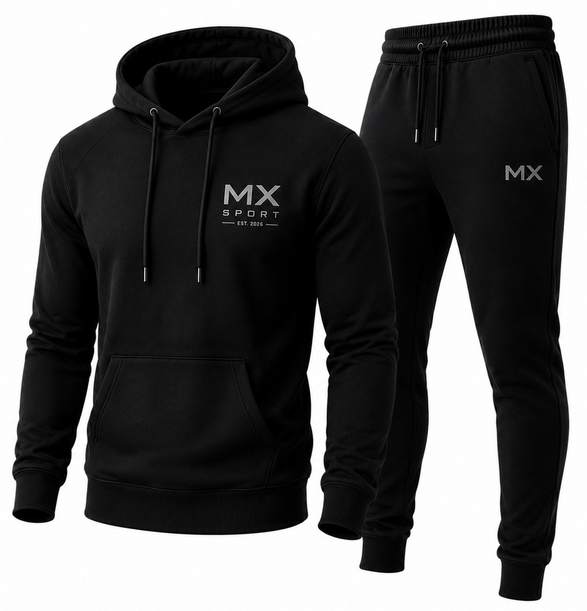 Stijlvolle MX Sport Hoodie en Joggingbroek Set - Comfortabel, Ademend en Elastisch Trainingspak voor Mannen - 4XL
