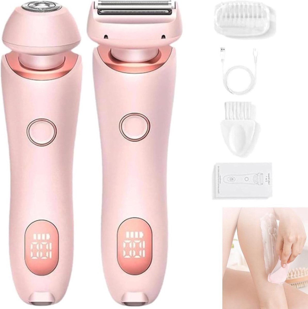 Elektrisch Scheerapparaat - Dames Scheerapparaat - Huidverzorging - 3D Drijvend Scheerhoofd - 16.7 cm - Roze