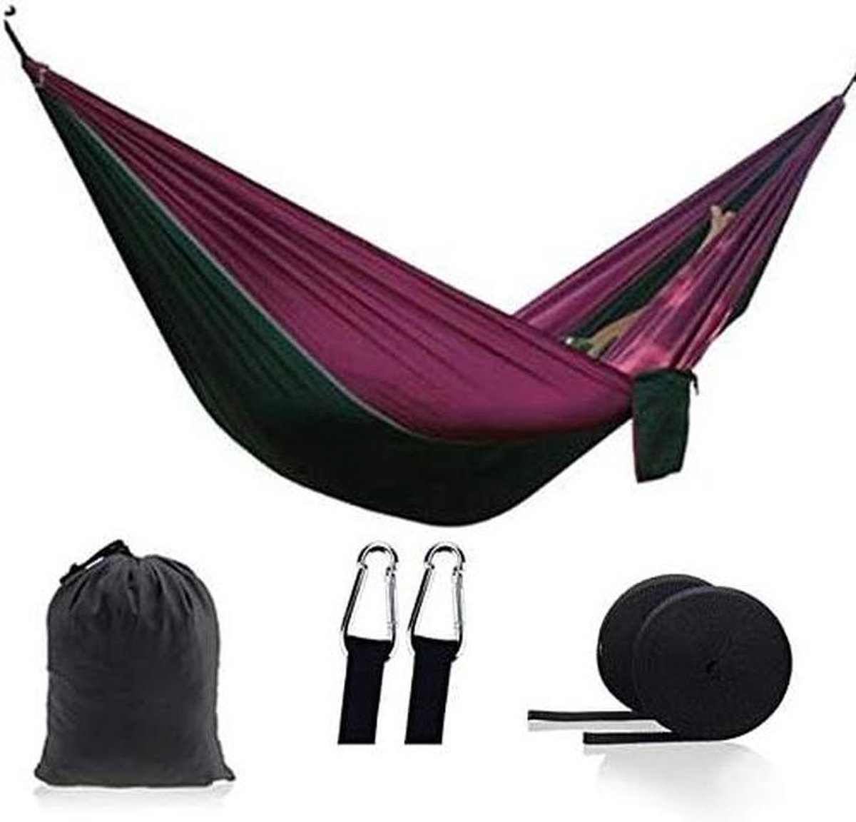 Hangmat 2 Persoon - Parachute Hangmat - Kamperen en Reizen - Ultralicht en Compact - 200kg Max Gewicht - Geel