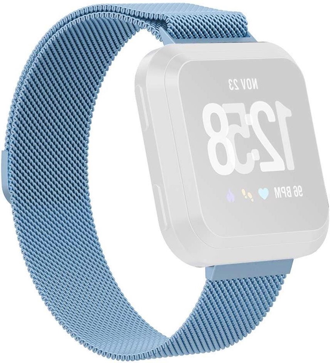 Fitbit Versa Bandje - Smartwatch Band - Dagelijks Gebruik - Magneetsluiting - Small - Lichtblauw