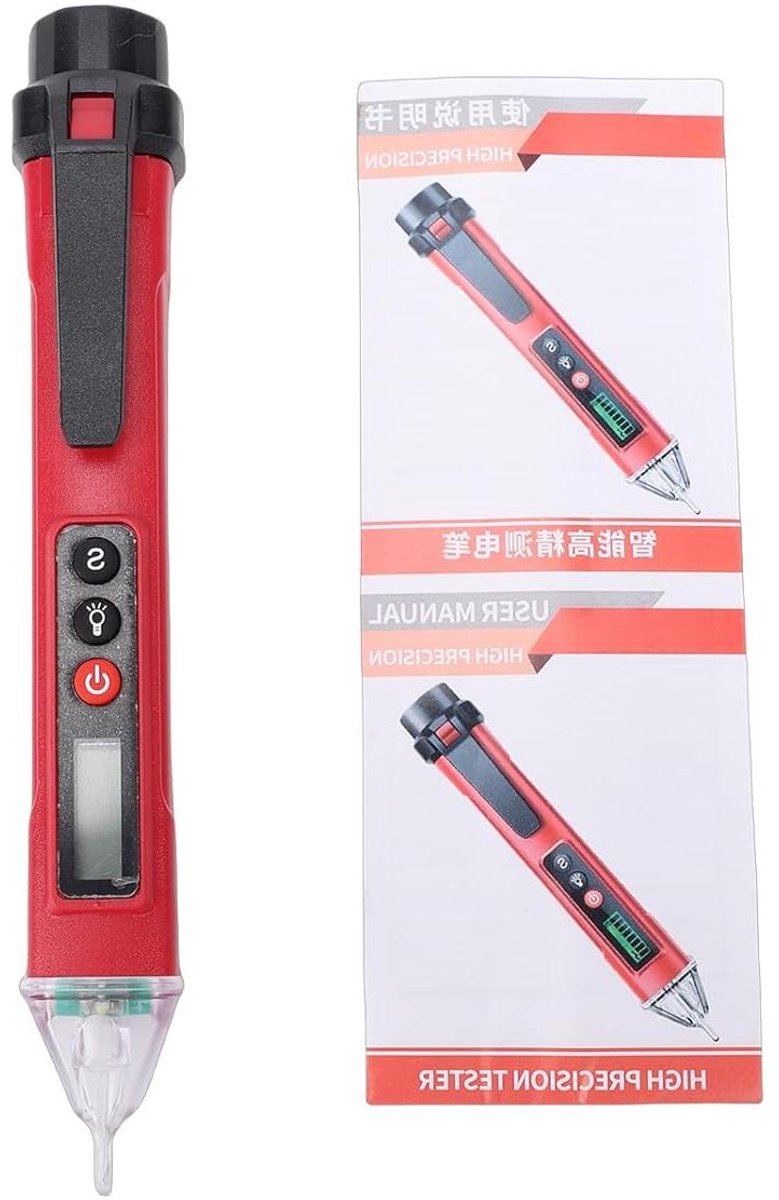 Draadtester met LCD - Spanningstester Voltage Pen - Circuitfouten Lokaliseren - Dubbel Bereik AC Test - 70-1000V - Rood