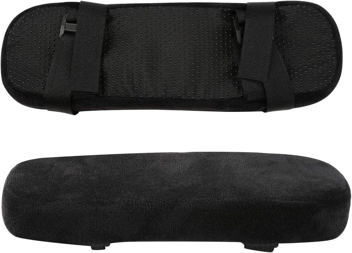 Ergonomische Armsteun Kussens voor Bureau- en Gamingstoelen, 2 Stuks, Niet-Slip Schuim Pads voor Comfort en Ondersteuning