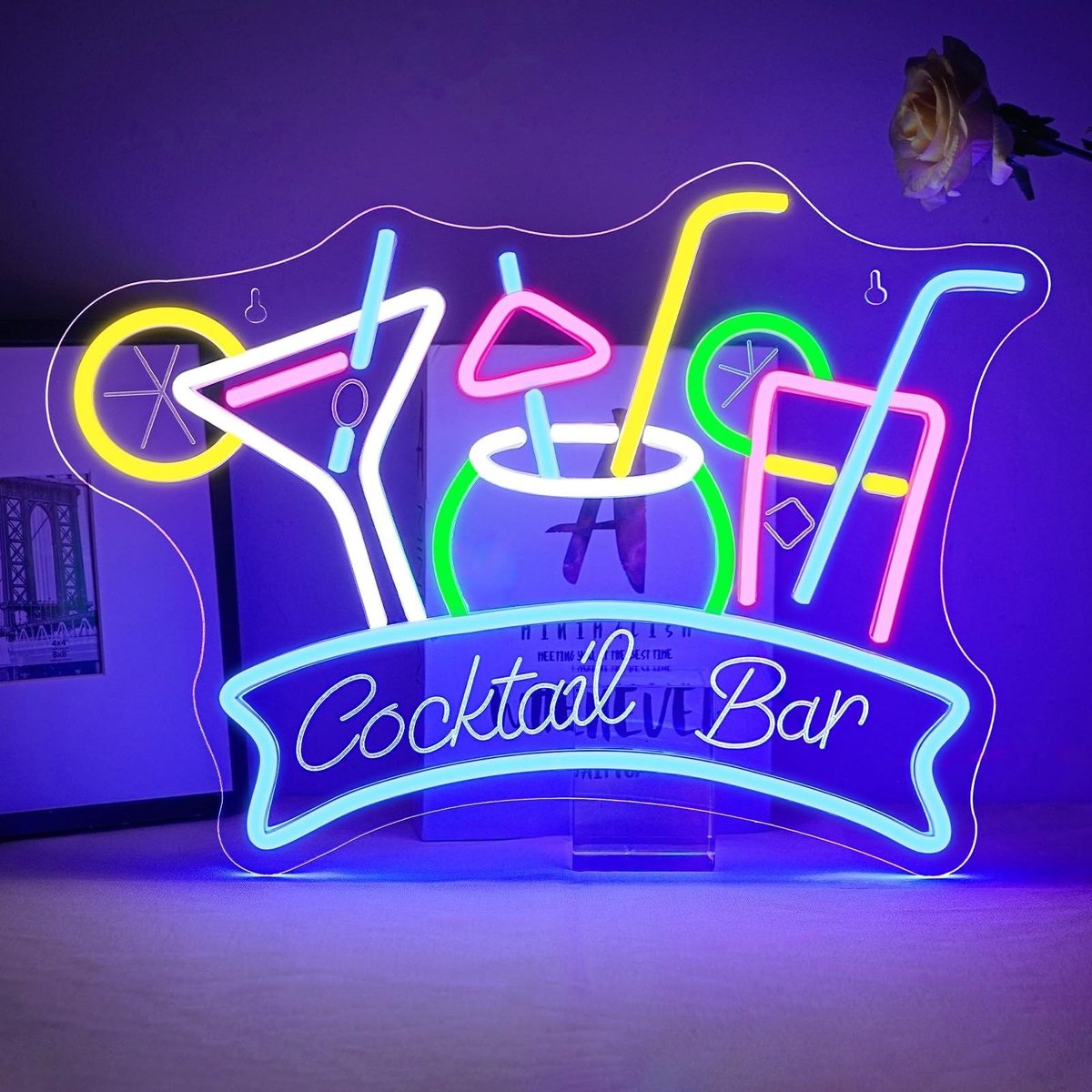 Dailygoods- Neonbord met led-opschrift - Wanddecoratie - Lichtgevende Borden - 42 x 30 cm - Siliconen Strips - Inclusief Haken - Lichtreclame