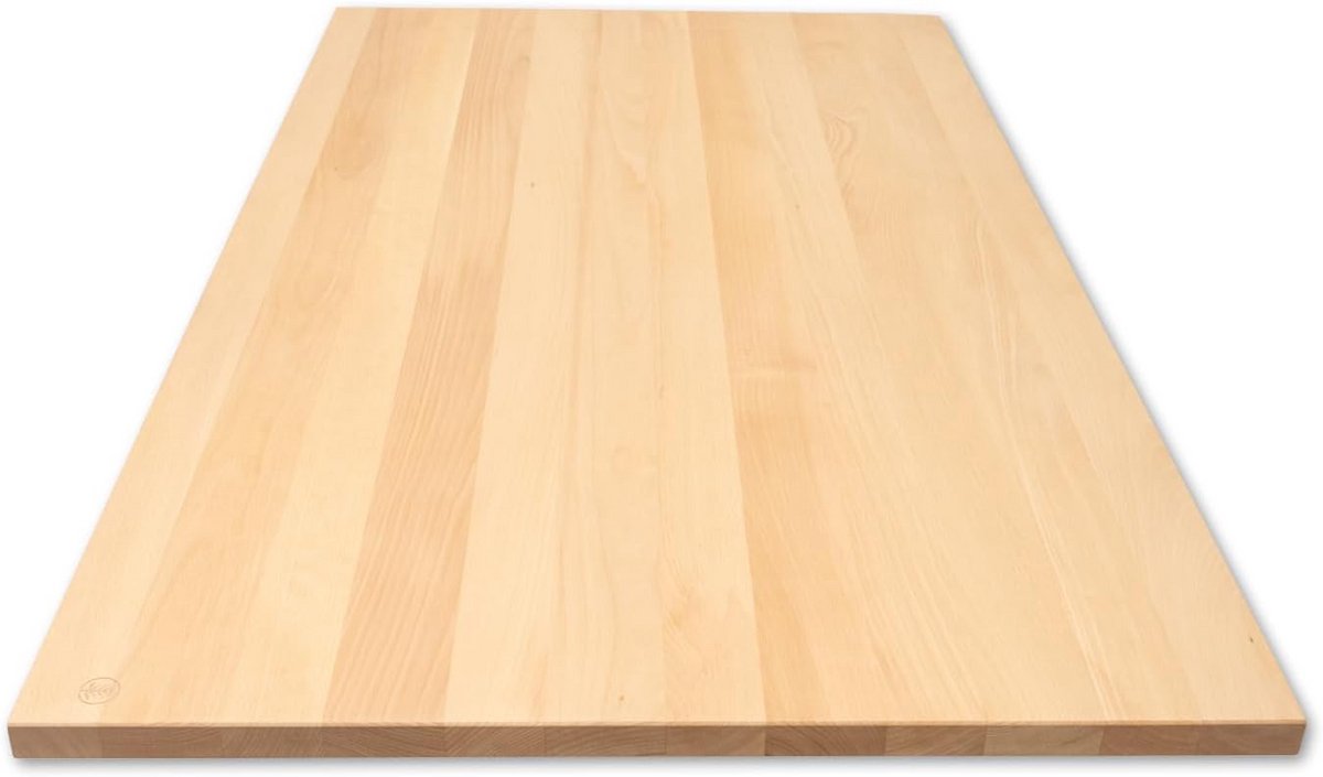 Bureaublad Massief Hout - Tafelblad Werkblad - Werkplek Inrichten - Afgeschuinde Randen - 60 x 160 cm - Beuken