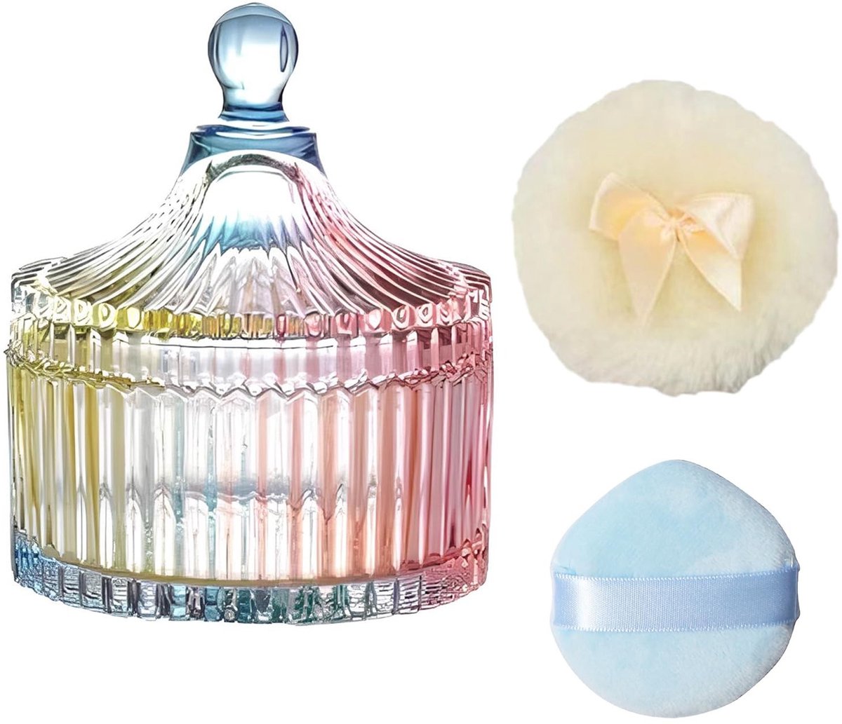 Dailygoods- Stofbak Set van 3 - Glazen Opbergdozen - Hoogwaardig Borosilicaatglas - Halftransparant - Decoratief - Eenvoudig te Reinigen - Opbergdoos