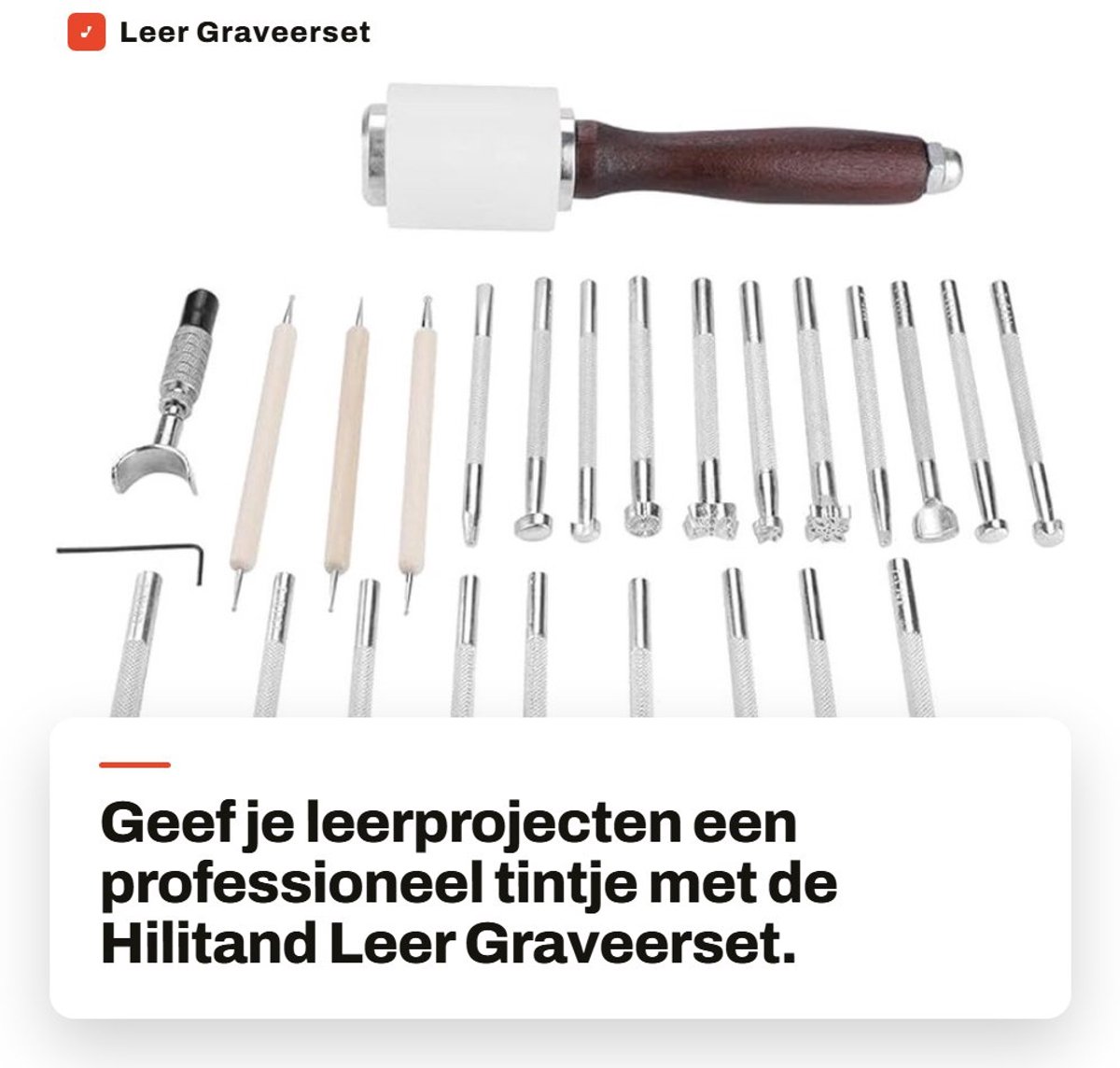 Dailygoods- Leer Graveerset - 20 Populaire Patronen - Leerbewerkings Gereedschap - Handgereedschap - Duurzaam - Praktisch Ontwerp - Leerbewerking
