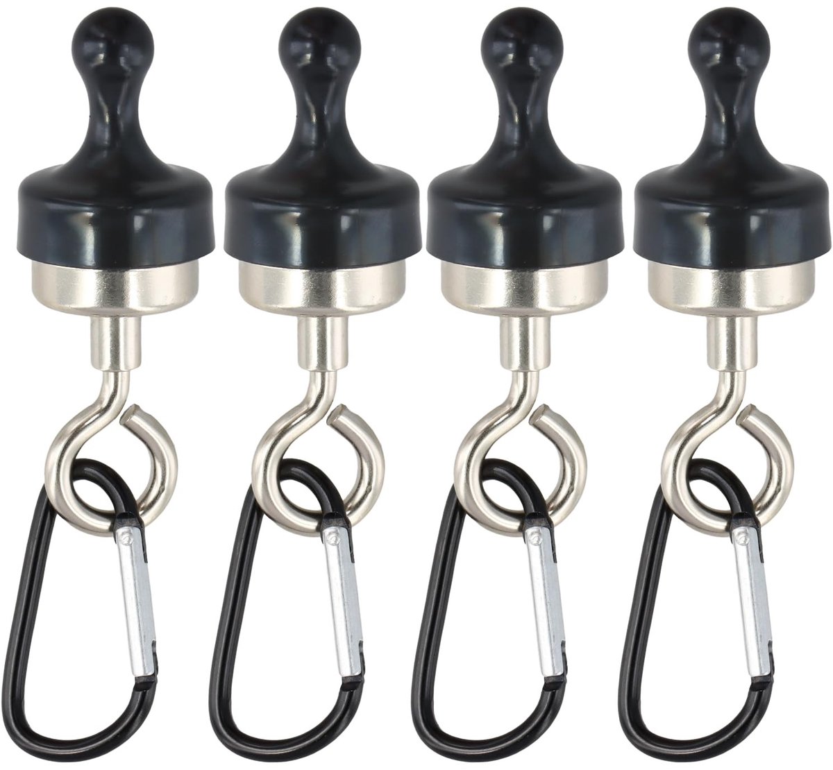 Dailygoods- Magnetische Haken 15 kg - Set van 4 - Verwijderbare Haken - Extra Sterke Haken - Voor Camping/Keuken - 30 mm - Magnetische Haak