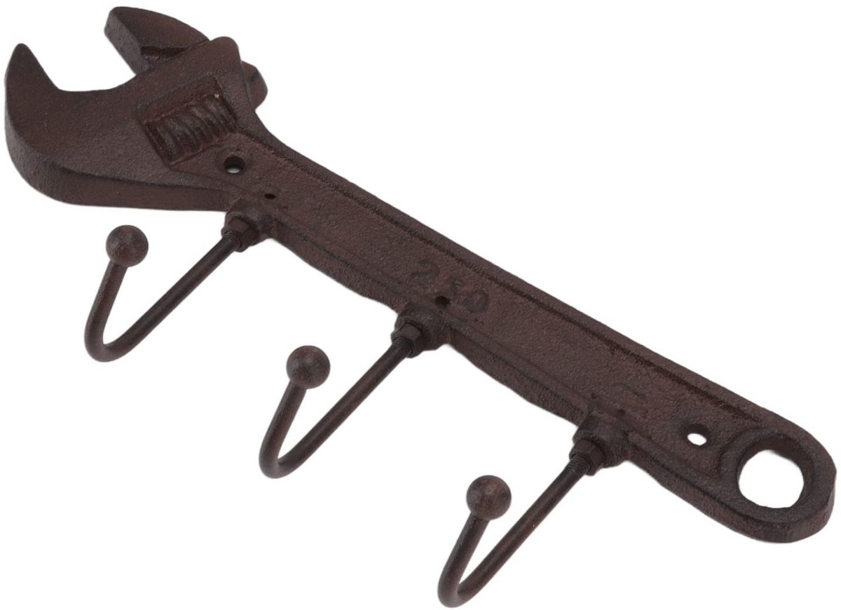 Dailygoods- Kapstok Industriële Stijl - Wandkapstok - Multifunctionele Haak - Smeedijzeren Hanger - Retro Wanddecoratie - Super Belastbaar - Wandhaak