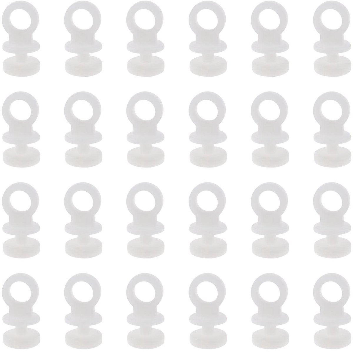 Dailygoods- Gordijn Glijders 50 Stuks - Kunststof - 9 mm Diameter - Geschikt voor 9 mm Gordijnrails - Wit - Hoogwaardig Materiaal - Gordijnhaken