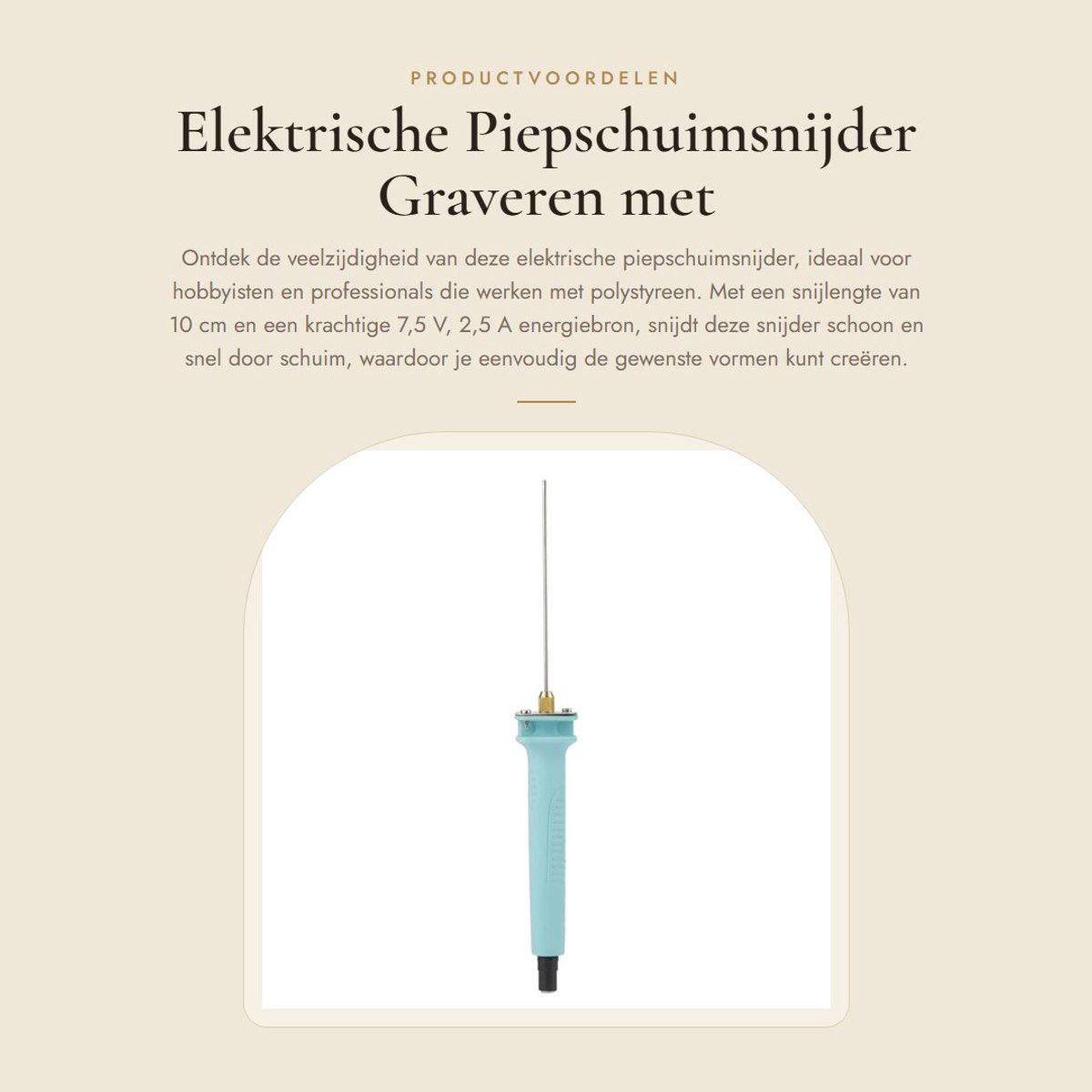Dailygoods - Elektrische Piepschuimsnijder - Graveren met Pen - Snelle Snit - 10 cm - Voor Polystyreen - Ideaal voor Creatieve Projecten - Inclusief S...