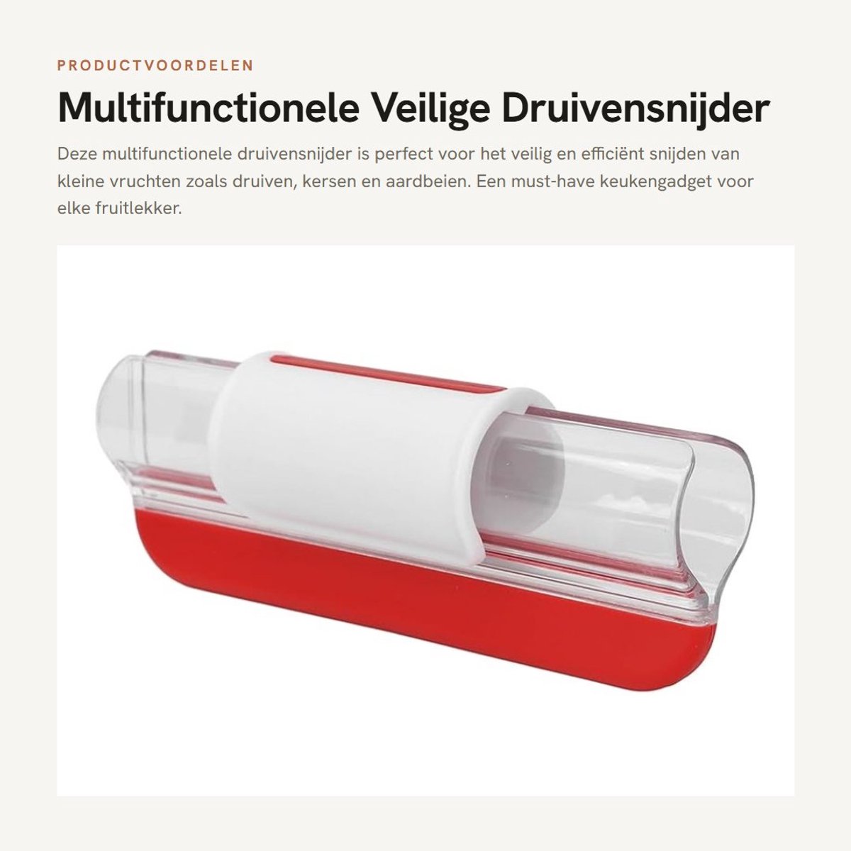 Dailygoods- Druivensnijder Multifunctionele Veilig - Tomatensnijder - Kersen/Aardbeien - Compact - Efficiënt Snijden - Beschermende Constructie - Fruit Snijder