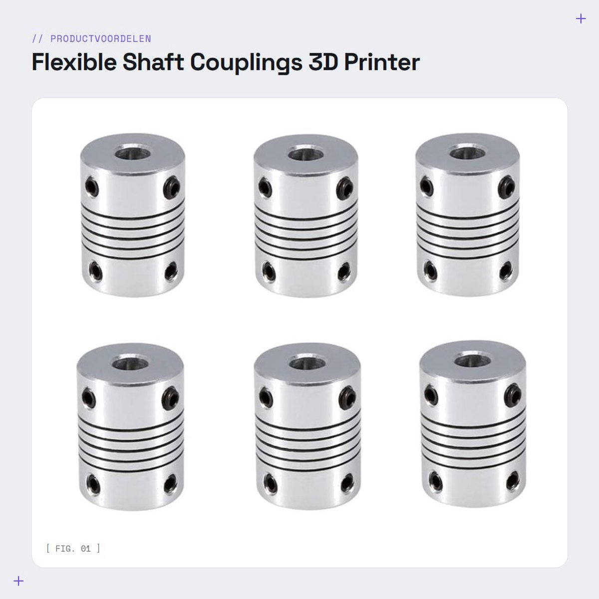 Dailygoods- Askoppeling 6 stuks - Flexibele 3D-printerkoppeling - NEMA 17 - Voor CNC-machine - Binnenste gatgrootte 5/8 mm - Gewicht 14 g - Motor Koppeling