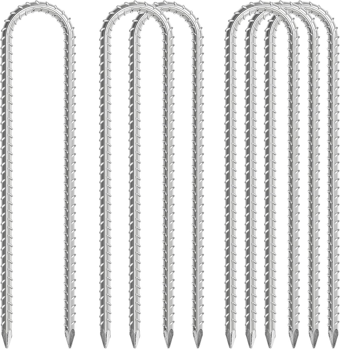 6x Zware Metalen Grondpennen 30cm U-vormig – Gegalvaniseerd Staal voor Trampoline, Partytent & Doelnetten