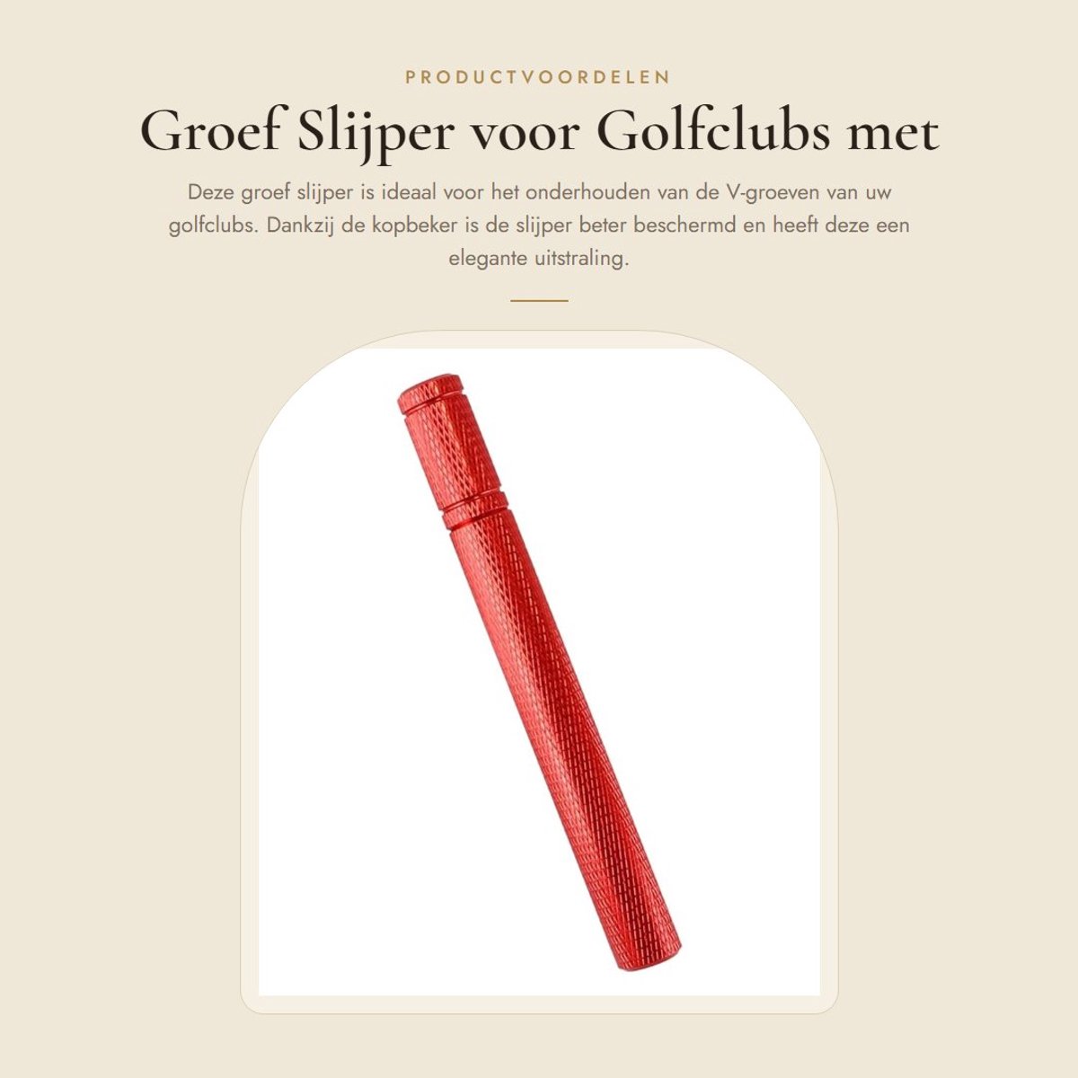 Dailygoods- Groef Slijper met Kopbeker - Golfclub Groefslijper - Hergroefgereedschap - Draagbare Slijper - Aluminiumlegering/Roestvrij Staal - Verbeterde Backspin/Balcontrole