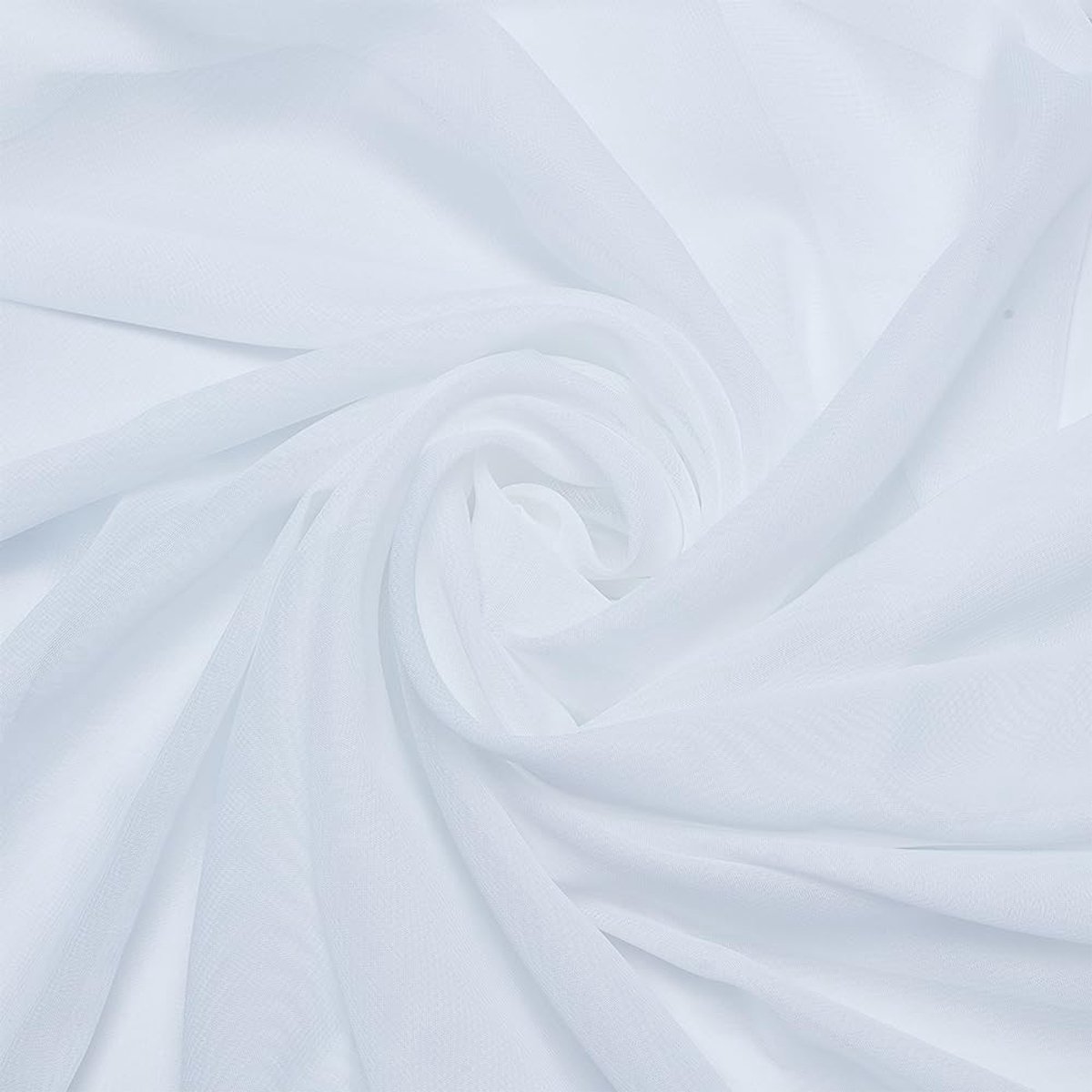 Dailygoods- Chiffonstof 3 m - Witte Chiffonstof - Zachte/Stijlvolle Stof - Decoratiestof - Bruiloft Decoraties - Polyester Materiaal