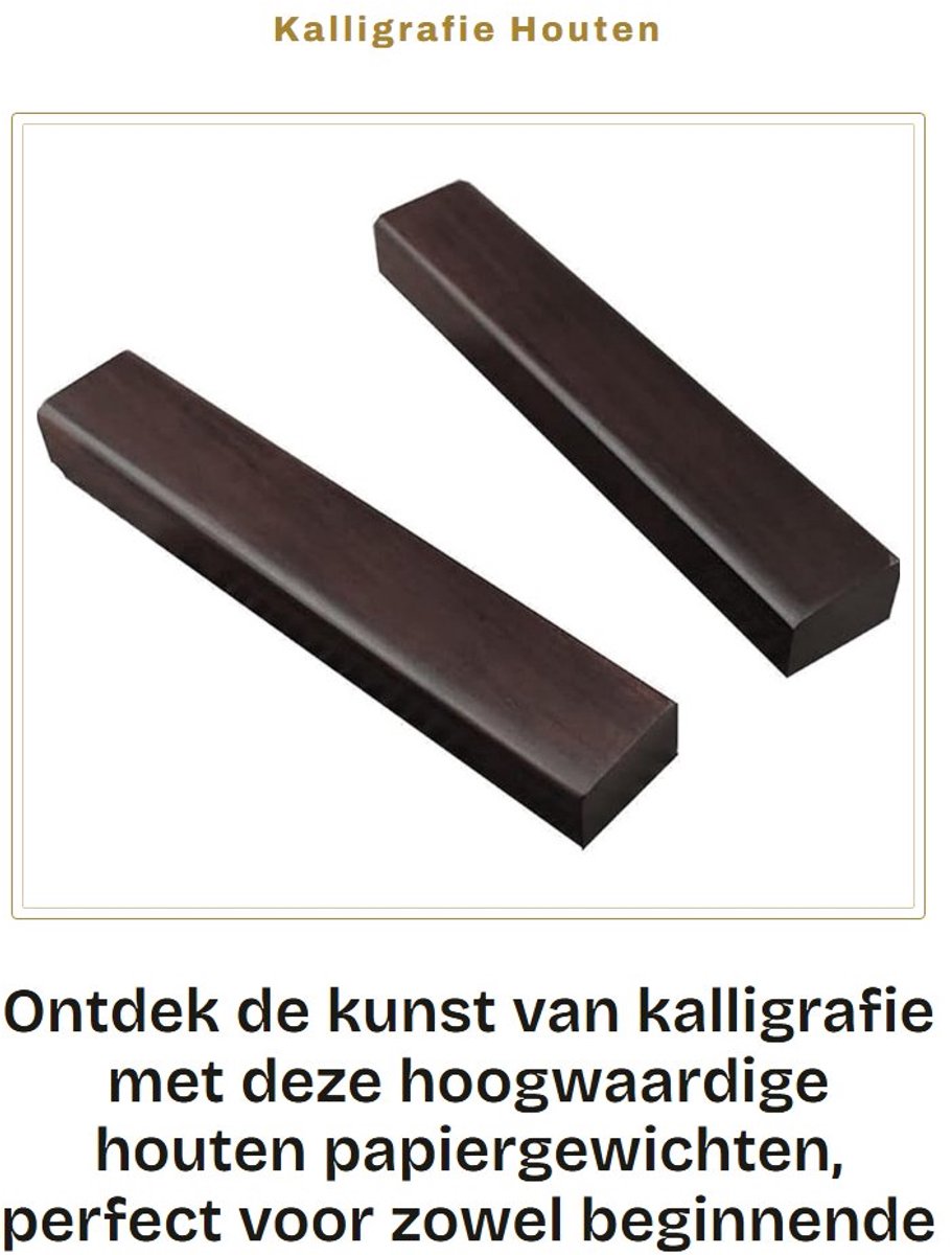Dailygoods- Papiergewicht Houten - Kalligrafie Accessoire - 2 Stuks - Chinese Kalligrafie - Papier Plat Houden - Stevig en Glad - Papierhouder