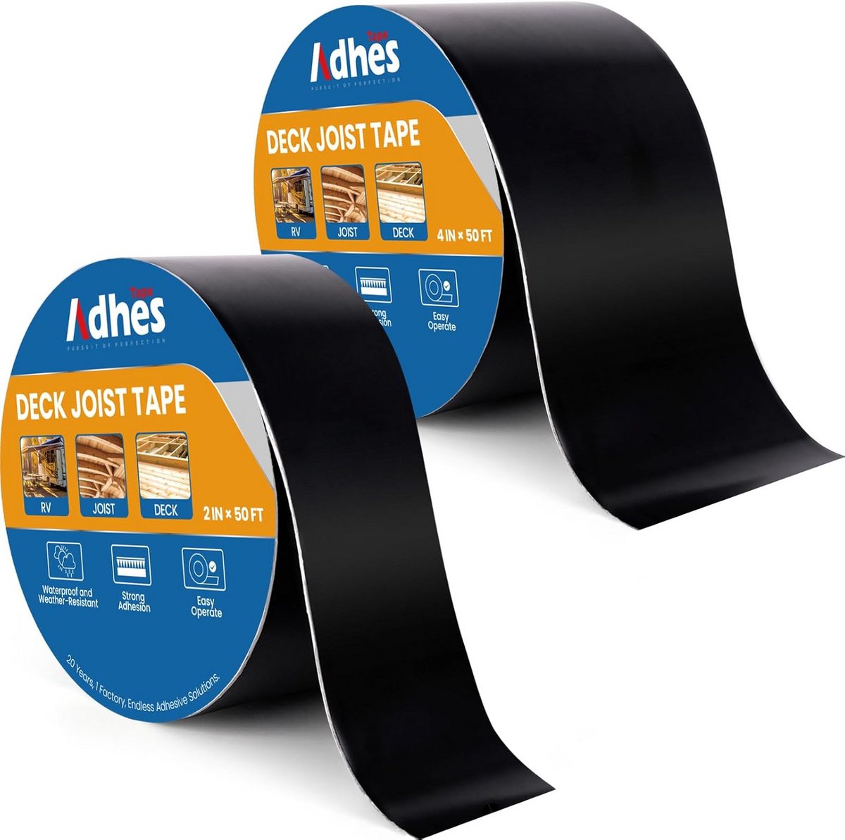 Butyl Tape - Waterdichte Afdichting - Bescherming Constructies - Corrosie Preventie - 2 Rollen 50+100mm - Zwart