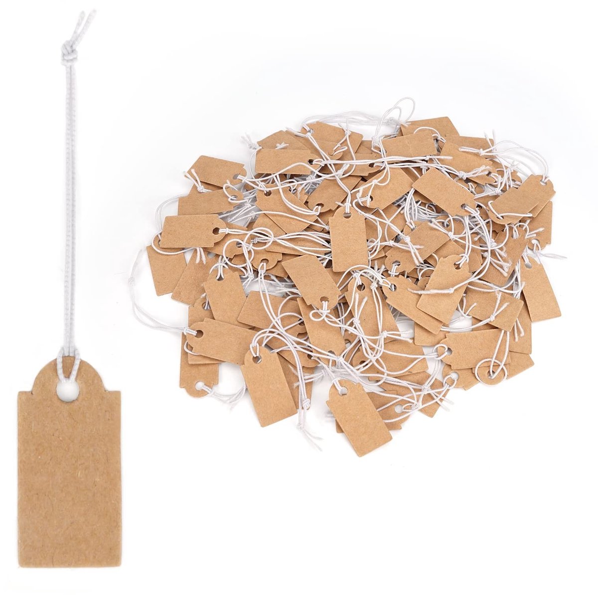 Dailygoods- Kraftpapier Labels 200 Stuks - Cadeaulabels - Hanglabels