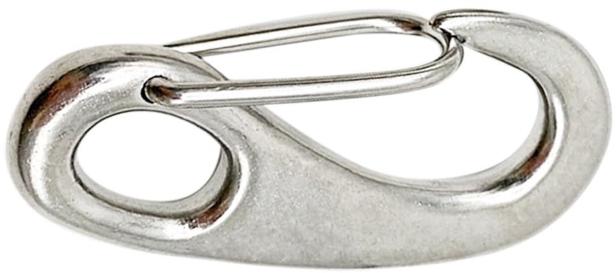 Dailygoods- Snaphaak Eivormig Ontwerp - Karabijnhaak RVS - Karabijnhaak met Klikdeur - Musketonhaak Sleutelhanger - Voor Wandelen/Kamperen - 30mm/100mm Grootte