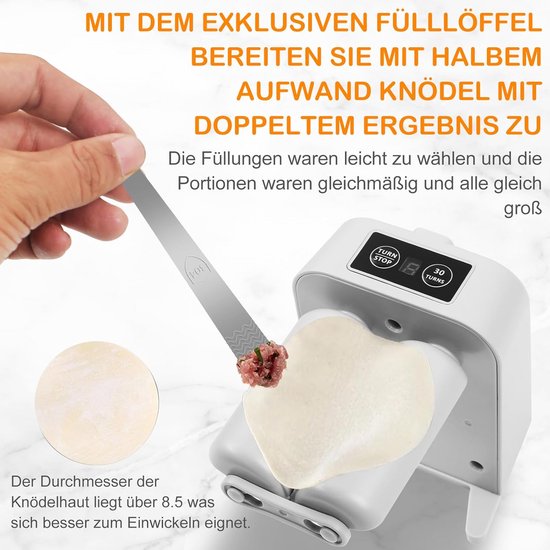 Automatische Knoedelmachine - Deegvorm Gyoza Maker - Thuis Koken - Twee Werkmodi - USB Opladen - Wit — afbeelding 5