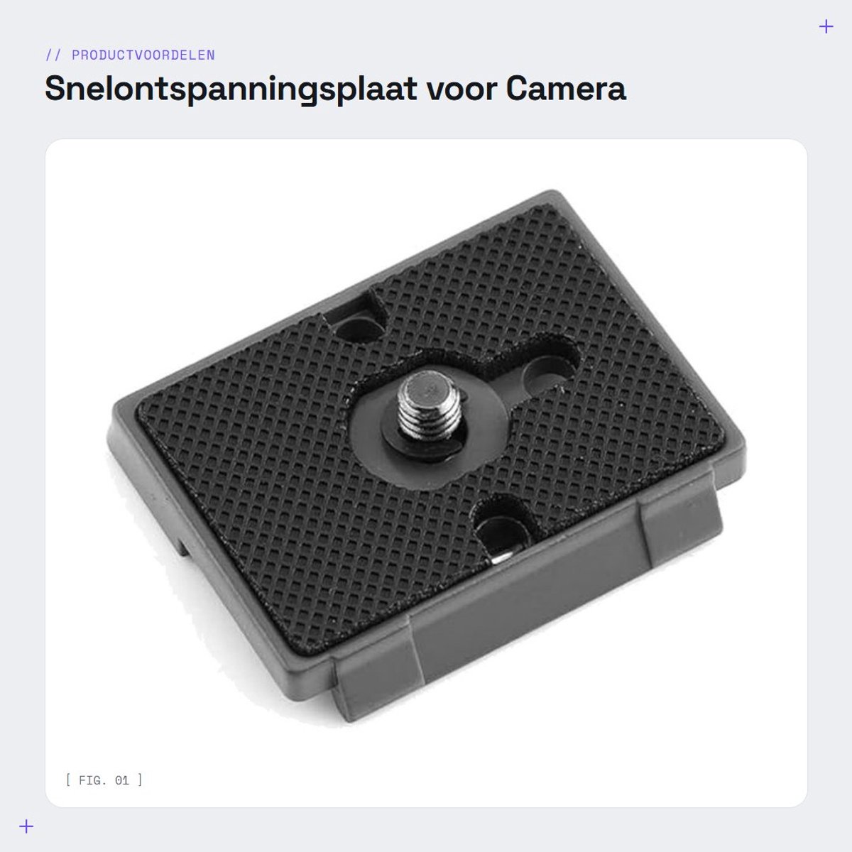 Dailygoods- Camera Tripod - Snelontspanningsplaat - Metaallegering - 1/4" Schroefboring - Zwart/Grijs - Lichtgewicht 70 g