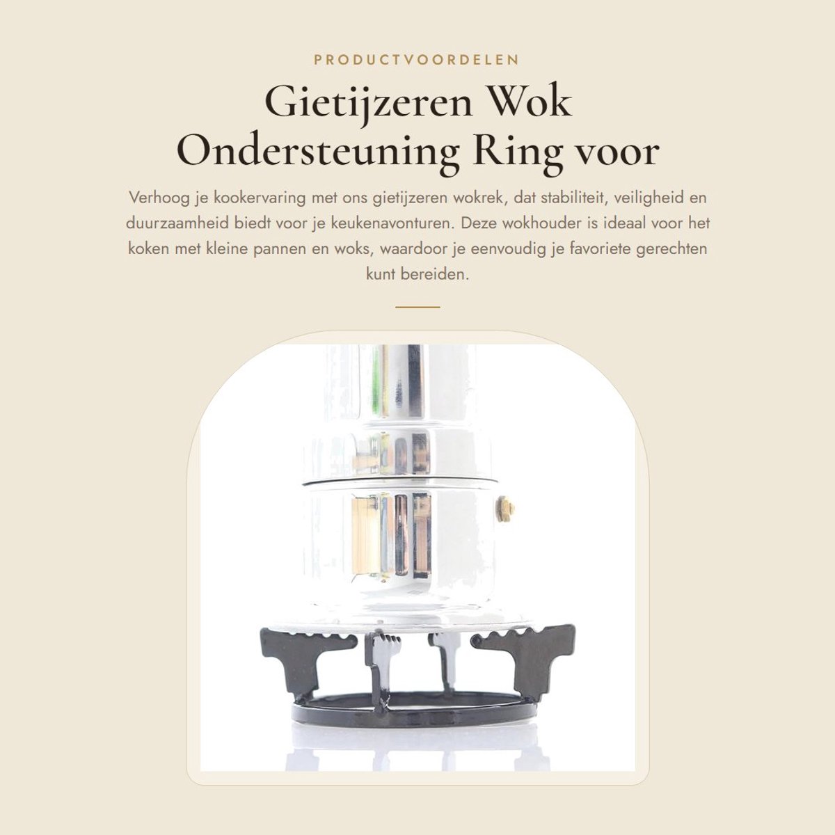 Dailygoods- Wokring Gietijzer - Ondersteuning Gasfornuis - Veilig Platform - Stabiele Prestaties - Duurzaam Materiaal - Keuken Accessoire - Wokhouder