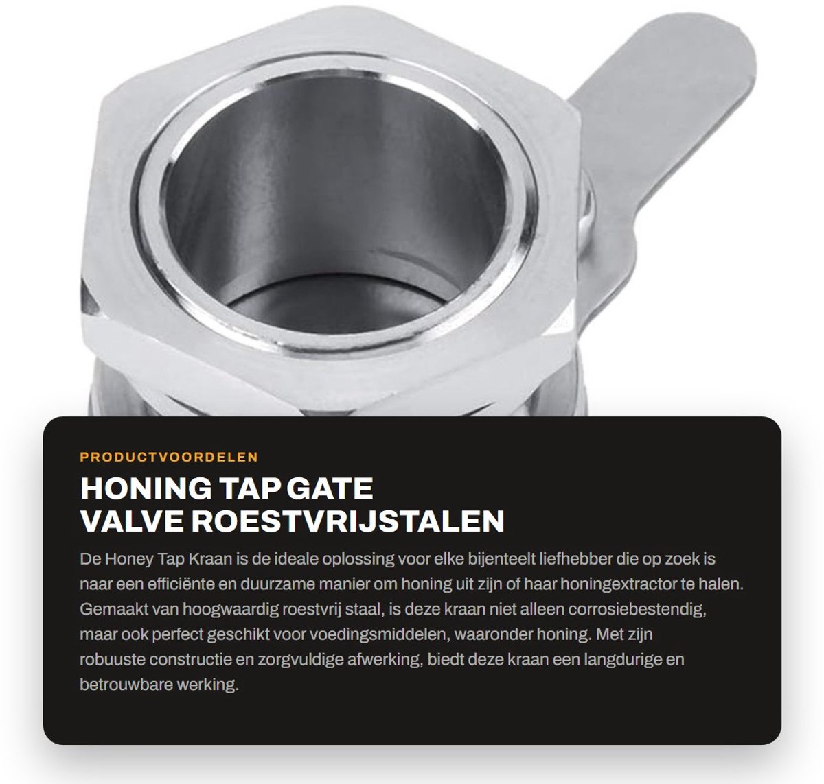 Dailygoods- Honingtap Roestvrij staal - Honing Extractor - Bijenteelt Vulsysteem - Emmer Tap - Schuifventiel - 12,2 x 6,2 x 5,5 cm - Honingkraan