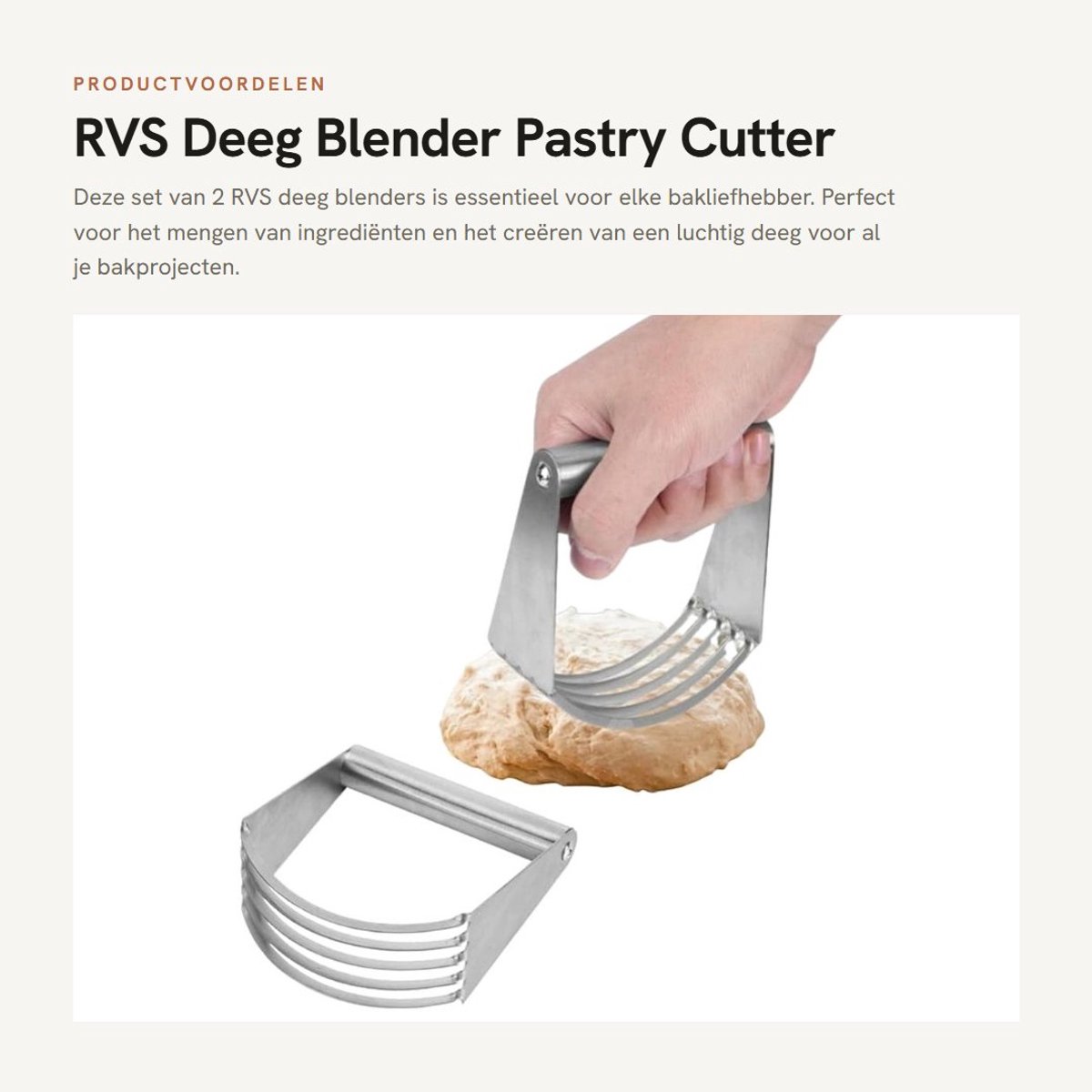 Dailygoods- Deegblender RVS - Deegsnijder/Roller - Bakken Tools - Deegsnijder Wielen - Deegsnijder Raster - Set van 2 Stuks
