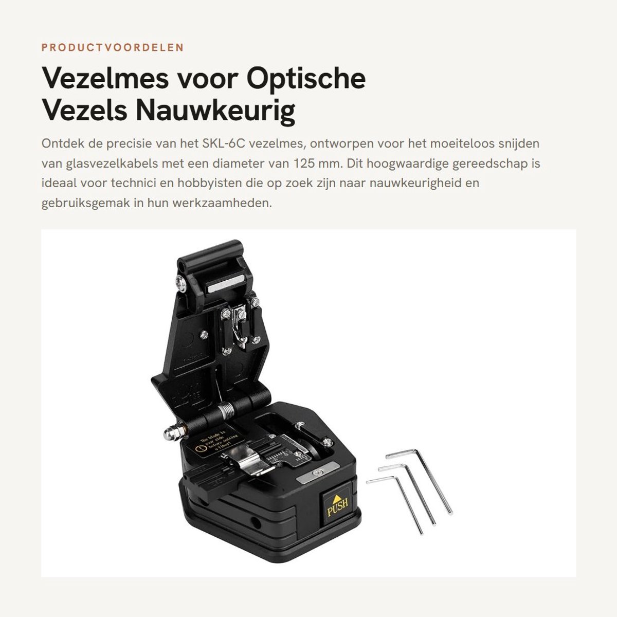 Dailygoods- Vezelmes Hoge Precisie - Snijgereedschap voor Glasvezelkabels - Compact en Lichtgewicht - Inclusief Transporttas - Ergonomisch Ontwerp - Geschikt voor 125 mm Diameter