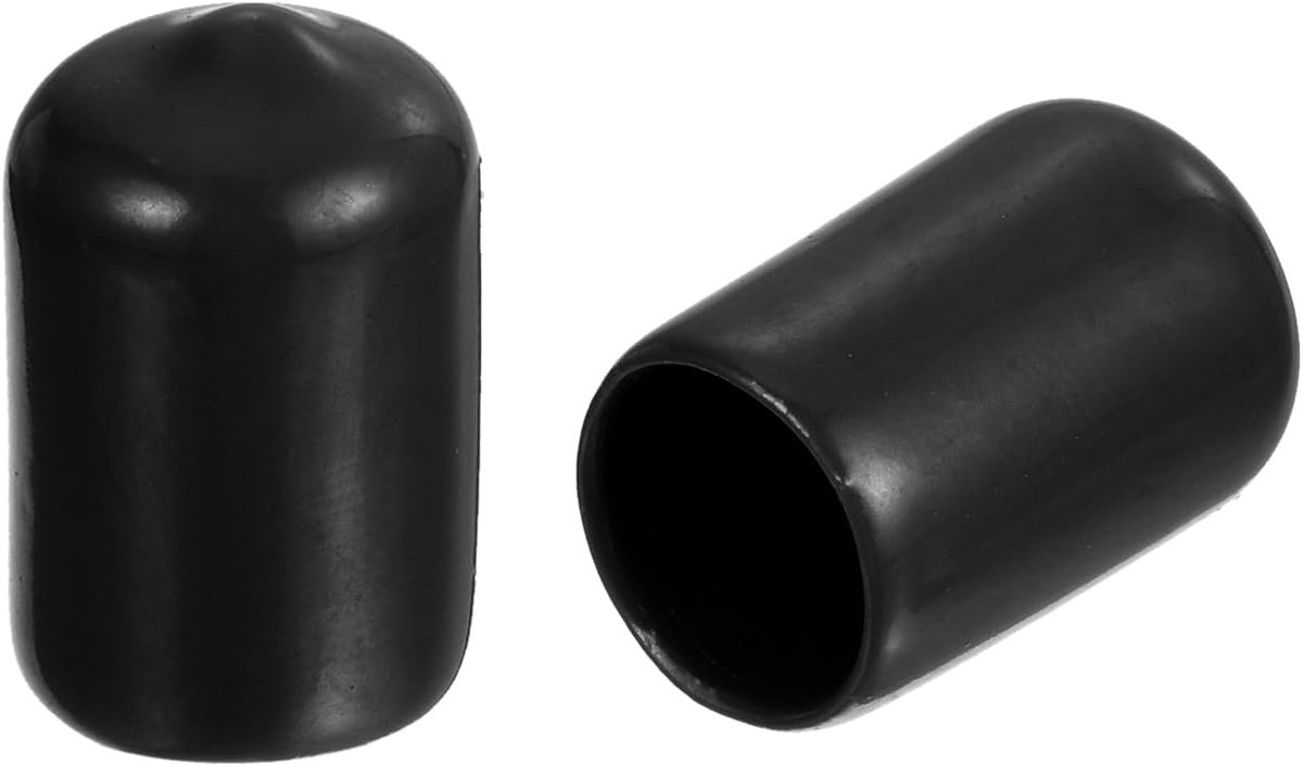 Rubberen eindkappen - Pack 20 - 1/2 inch - Beschermende afdek doppen voor buizen, meubels en schroeven - Zwart